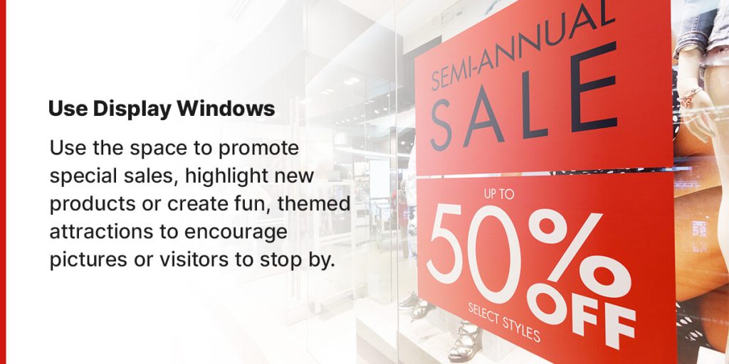 Elevate retail design by using display windows to showcase products