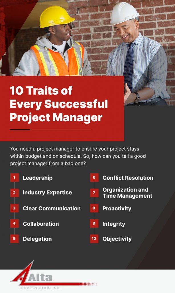 10 trait of good project managers